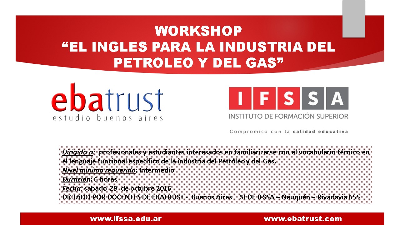 Workshop El Ingl S Para La Industria Del Petr Leo Y Del Gas Ifssa